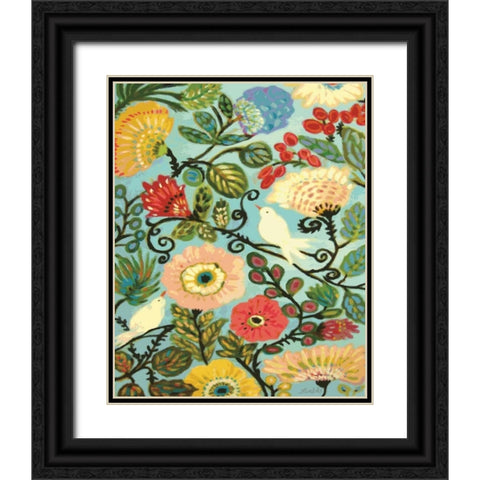 Sweet Cottage Garden Black Ornate Wood Framed Art Print with Double Matting by Fields, Karen