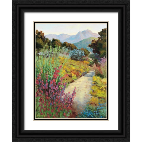 Garden Path Black Ornate Wood Framed Art Print with Double Matting by Freudenstein, Ellie