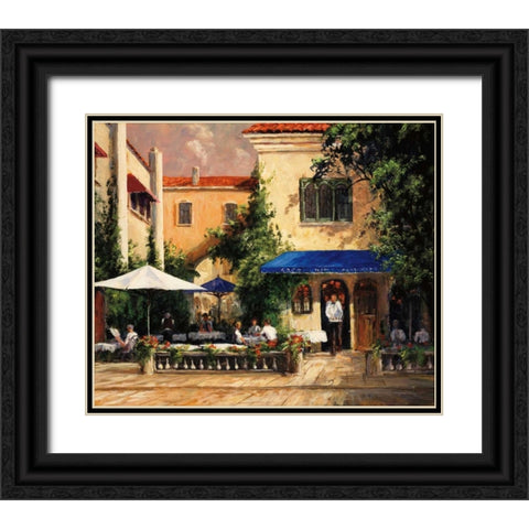 Cafe Bar Black Ornate Wood Framed Art Print with Double Matting by Fronckowiak, Art