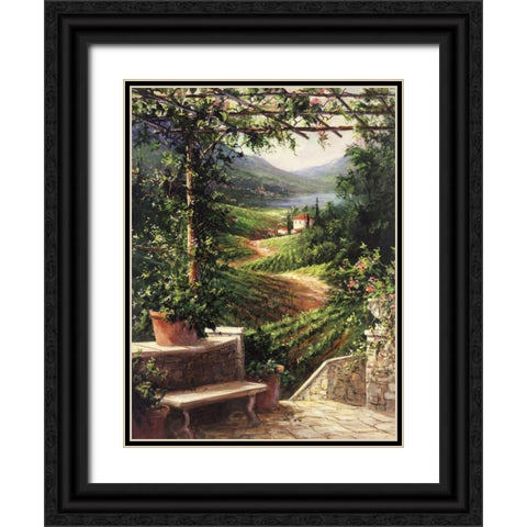 Chianti Vineyard Black Ornate Wood Framed Art Print with Double Matting by Fronckowiak, Art