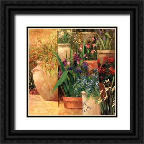 Flower Pots Left Black Ornate Wood Framed Art Print with Double Matting by Fronckowiak, Art