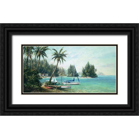 Island Cove Black Ornate Wood Framed Art Print with Double Matting by Fronckowiak, Art
