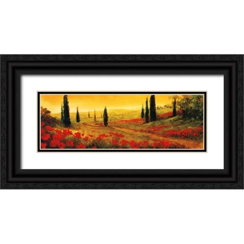 Toscano Panel I Black Ornate Wood Framed Art Print with Double Matting by Fronckowiak, Art
