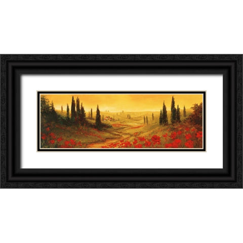 Toscano Panel II Black Ornate Wood Framed Art Print with Double Matting by Fronckowiak, Art