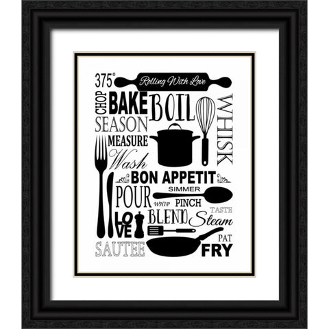 Culinary Love 1 Black Ornate Wood Framed Art Print with Double Matting by Fuqua, Leslie