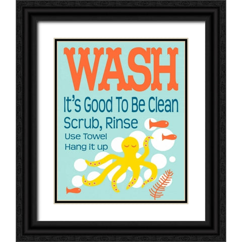 Ocean Bubble Friends 4 Black Ornate Wood Framed Art Print with Double Matting by Fuqua, Leslie