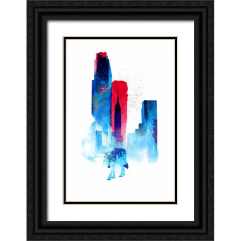 The Wolf of the City Black Ornate Wood Framed Art Print with Double Matting by Farkas, Robert