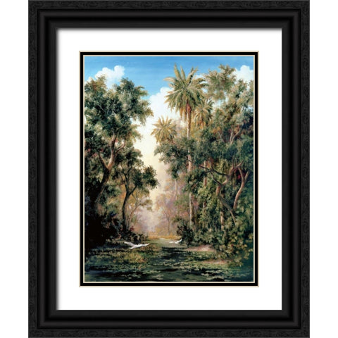 Birds on Lost River Black Ornate Wood Framed Art Print with Double Matting by Fronckowiak, Art