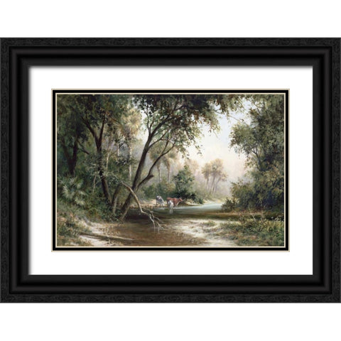 Forked Creek Black Ornate Wood Framed Art Print with Double Matting by Fronckowiak, Art