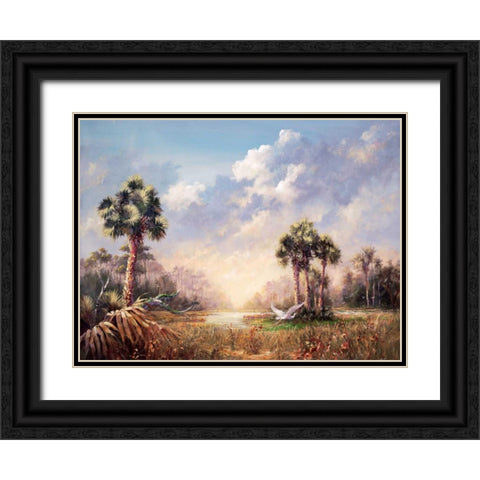 Golden Glades Black Ornate Wood Framed Art Print with Double Matting by Fronckowiak, Art
