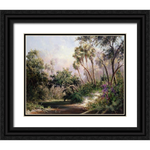 Myakka River Scene Black Ornate Wood Framed Art Print with Double Matting by Fronckowiak, Art