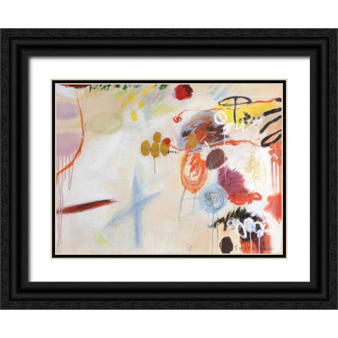 Catching Bubbles Black Ornate Wood Framed Art Print with Double Matting by Fischer, Kyoko