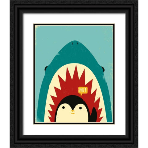 Hi! Black Ornate Wood Framed Art Print with Double Matting by Fleck, Jay