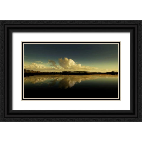 Cloud Reflection Black Ornate Wood Framed Art Print with Double Matting by Goncalves, Adelino