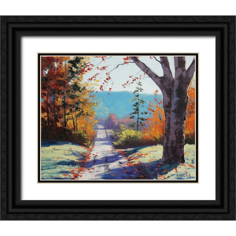 Autumn Delight Black Ornate Wood Framed Art Print with Double Matting by Gercken, Graham