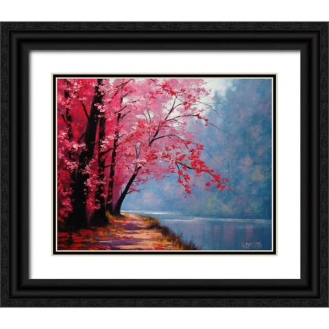 River Bend Black Ornate Wood Framed Art Print with Double Matting by Gercken, Graham