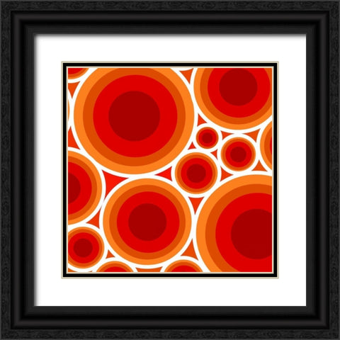 Circles 1 Black Ornate Wood Framed Art Print with Double Matting by GraphINC