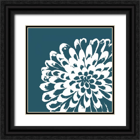 Graphic Flower 1 Black Ornate Wood Framed Art Print with Double Matting by GraphINC