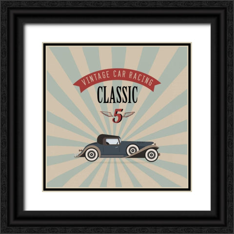 Vintage Racing 4 Black Ornate Wood Framed Art Print with Double Matting by GraphINC Studio