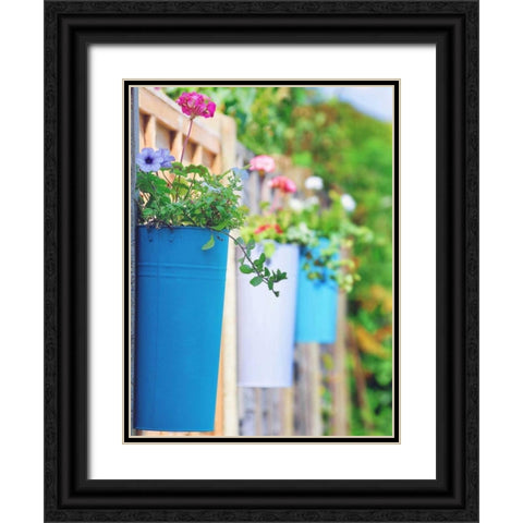 The Colored Pots Black Ornate Wood Framed Art Print with Double Matting by Goncalves, Adelino