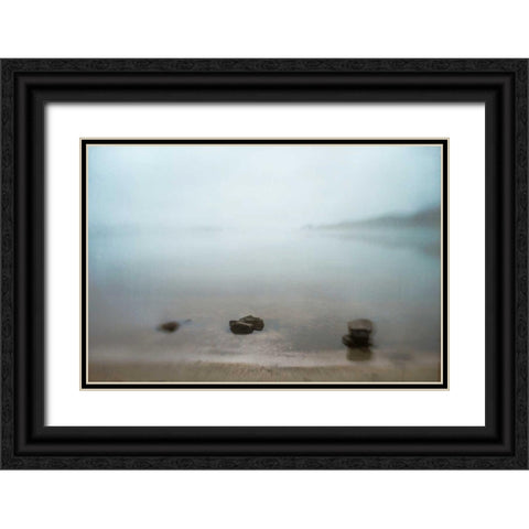 Three Rocks Black Ornate Wood Framed Art Print with Double Matting by Hanna, Dawn D.