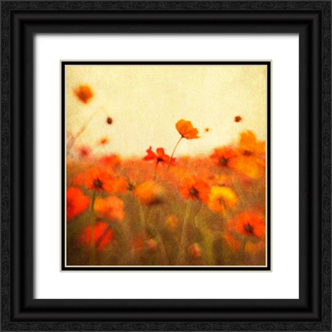 Orange Happiness Black Ornate Wood Framed Art Print with Double Matting by Hanna, Dawn D.