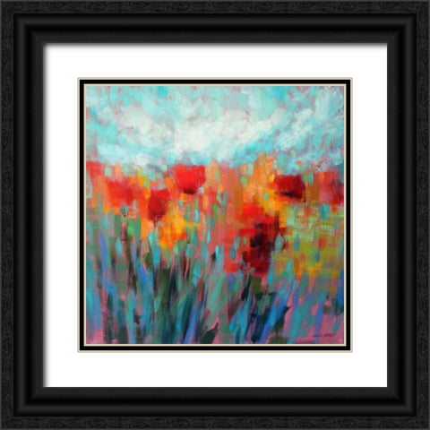 Shimmering Black Ornate Wood Framed Art Print with Double Matting by Hardy, Claire