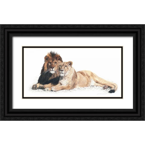 Soul Mates Black Ornate Wood Framed Art Print with Double Matting by Henderson, Jan