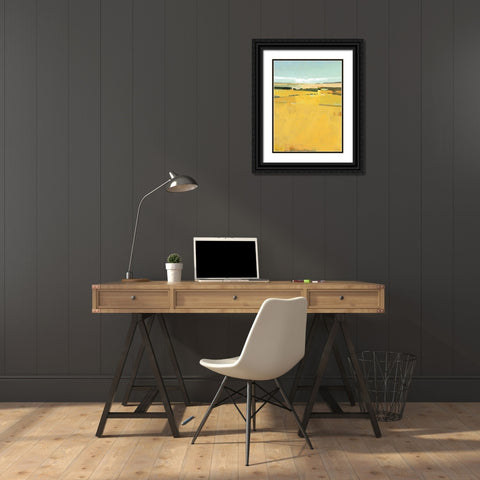 Fence Lines and Fields Black Ornate Wood Framed Art Print with Double Matting by Hargreaves, Greg