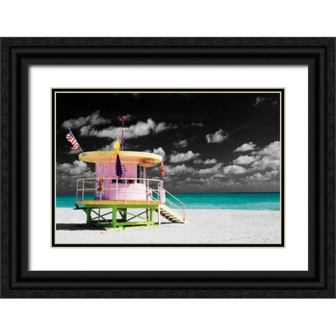 A Day at the Office Black Ornate Wood Framed Art Print with Double Matting by Henderson, Scott