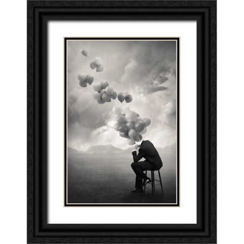 Think Black Ornate Wood Framed Art Print with Double Matting by Ingberg, Tommy