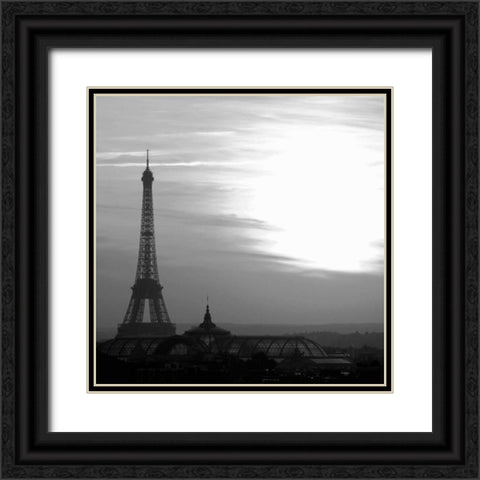 Eiffel Tower View Black Ornate Wood Framed Art Print with Double Matting by PhotoINC Studio