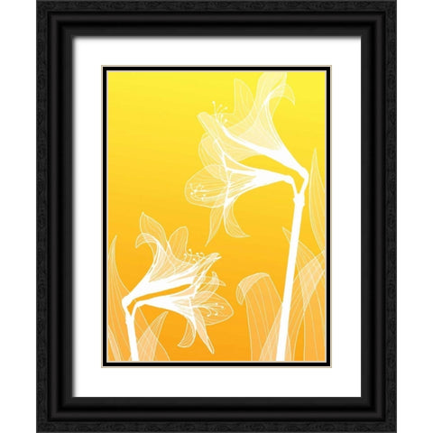 IN246_3 Black Ornate Wood Framed Art Print with Double Matting by GraphINC Studio