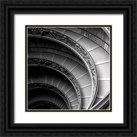 Spiral Staircase No. 1 Black Ornate Wood Framed Art Print with Double Matting by PhotoINC Studio