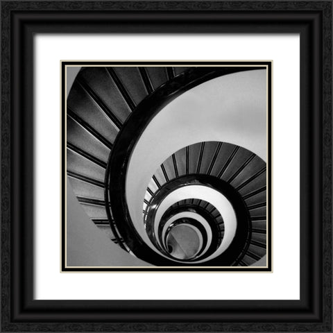 Spiral Staircase No. 3 Black Ornate Wood Framed Art Print with Double Matting by PhotoINC Studio