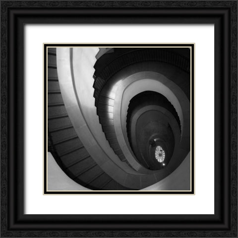 Spiral Staircase No. 5 Black Ornate Wood Framed Art Print with Double Matting by PhotoINC Studio