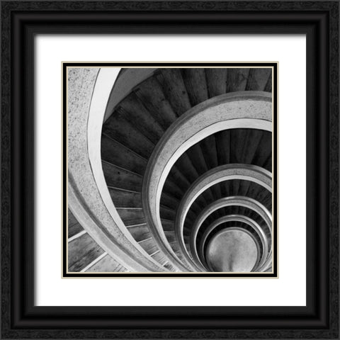 Spiral Staircase No. 6 Black Ornate Wood Framed Art Print with Double Matting by PhotoINC Studio