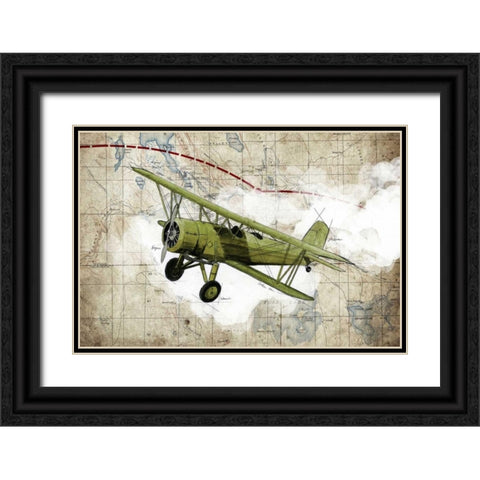 Biplane 2 Black Ornate Wood Framed Art Print with Double Matting by GraphINC Studio