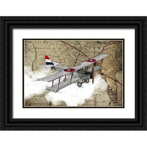 Biplane 4 Black Ornate Wood Framed Art Print with Double Matting by GraphINC Studio