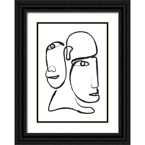 Double Silhouette Black Ornate Wood Framed Art Print with Double Matting by Incado