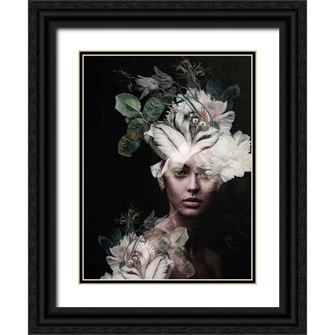 Botanical Woman No. 2 Black Ornate Wood Framed Art Print with Double Matting by Incado