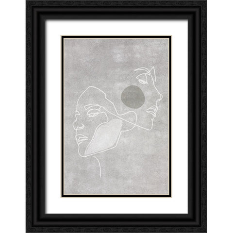 Two Faces Black Ornate Wood Framed Art Print with Double Matting by Incado