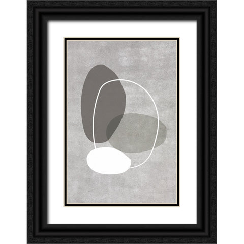 Four Ovals Black Ornate Wood Framed Art Print with Double Matting by Incado