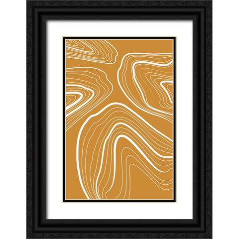 Oil and Water Black Ornate Wood Framed Art Print with Double Matting by Incado