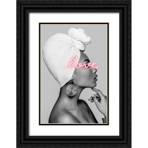 Love Black Ornate Wood Framed Art Print with Double Matting by Incado