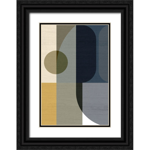 Geometric Shapes I Black Ornate Wood Framed Art Print with Double Matting by Incado