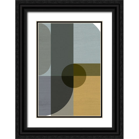 Geometric Shapes II Black Ornate Wood Framed Art Print with Double Matting by Incado