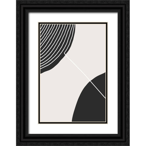 Connected Circles Black Ornate Wood Framed Art Print with Double Matting by Incado