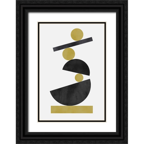 Mid Century Mod III Black Ornate Wood Framed Art Print with Double Matting by Incado