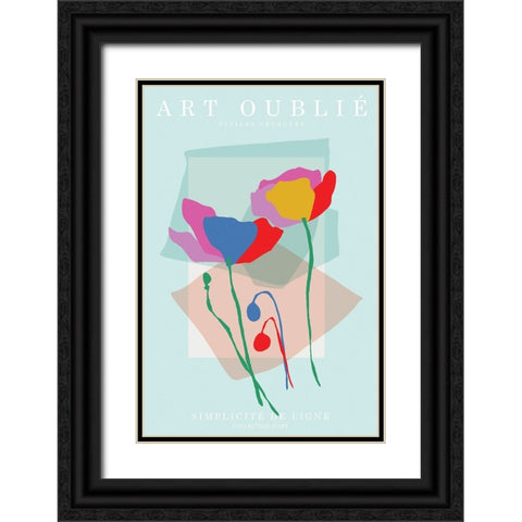 Line Simplicity Black Ornate Wood Framed Art Print with Double Matting by Incado